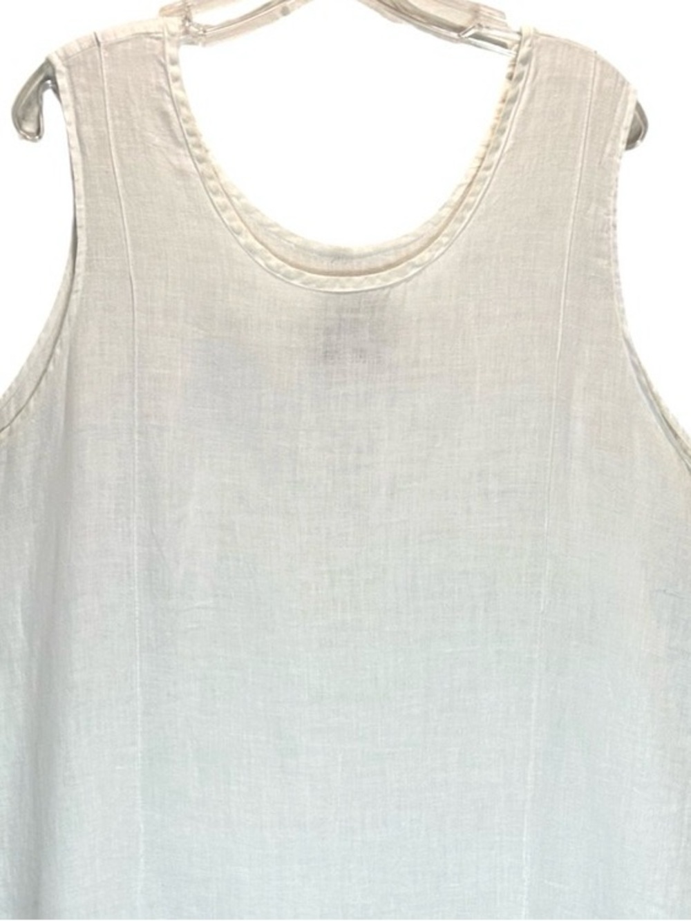 VTG Y2K Flax White Linen Sleeveless Maxi Dress - Oversized, Lagenlook - Size 1X - Picture 4 of 7